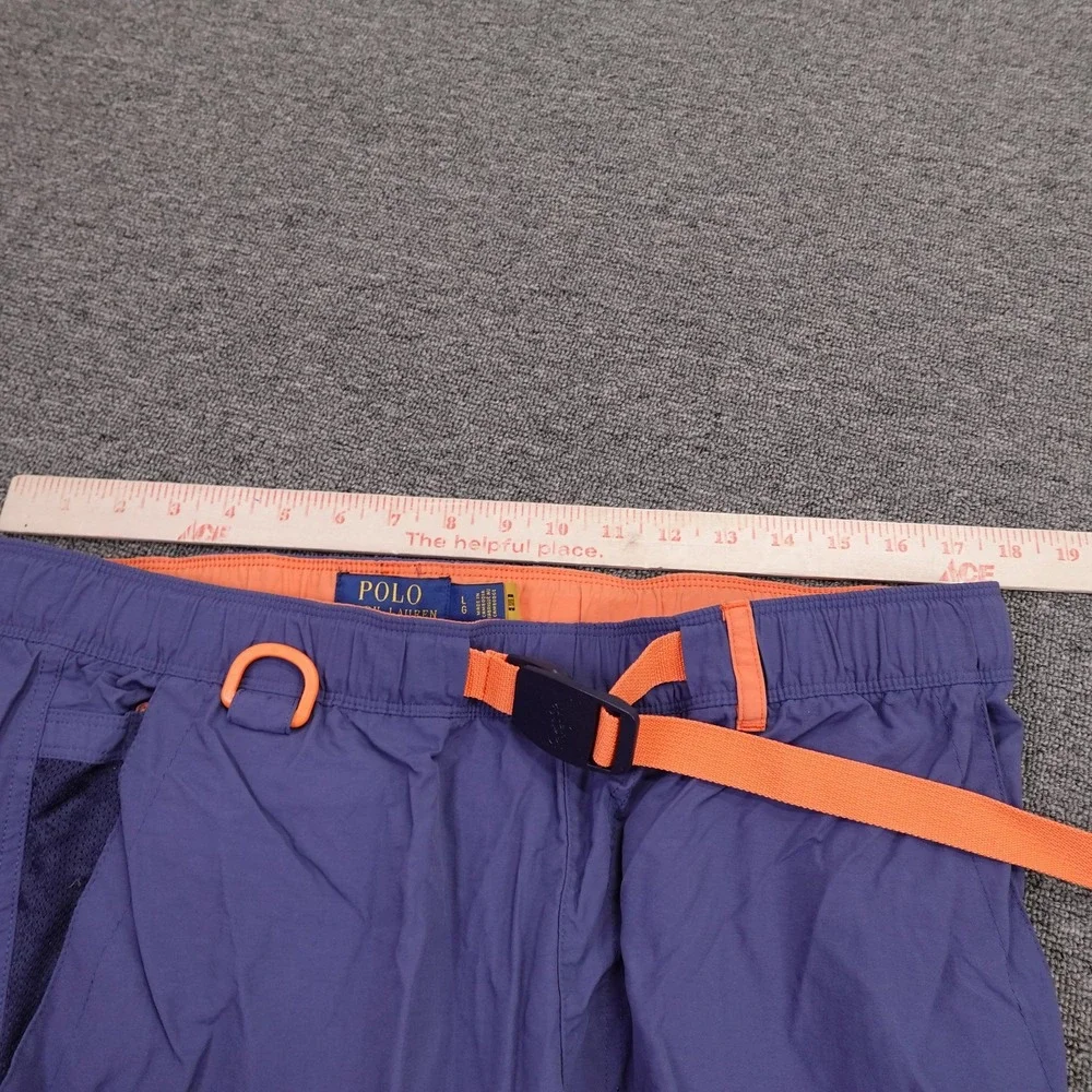 Polo Ralph Lauren Pants Mens Large Blue Convertible Cargo Nylon Belted Hiking